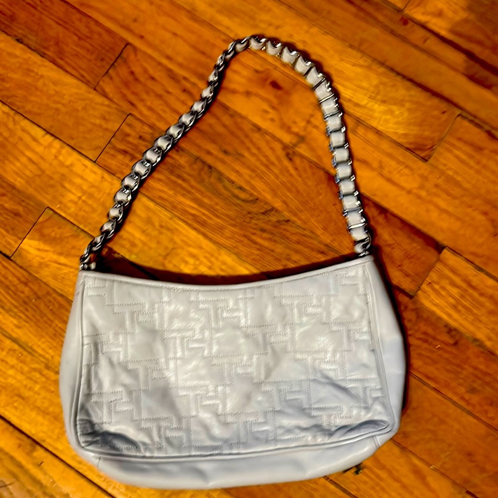 Tommy Hilfiger bone colored leather shoulder bag